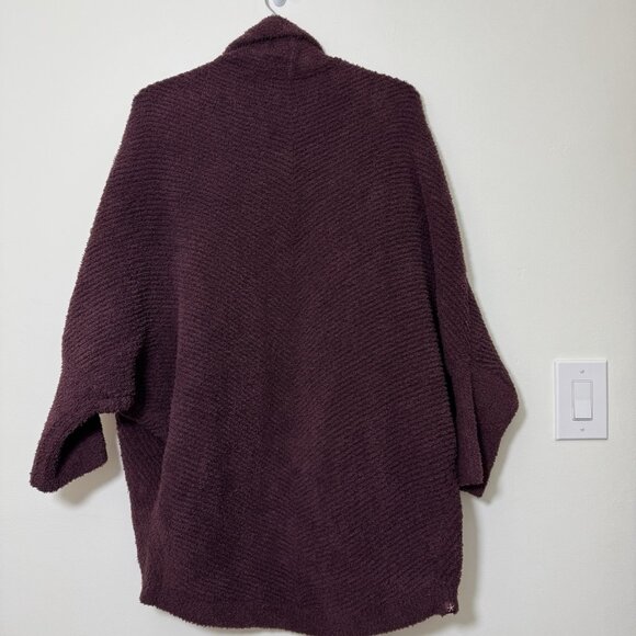 Barefoot Dreams Cozychic Chevron Ribbed Cardigan Size L/XL Deep Garnet New - Picture 4 of 10
